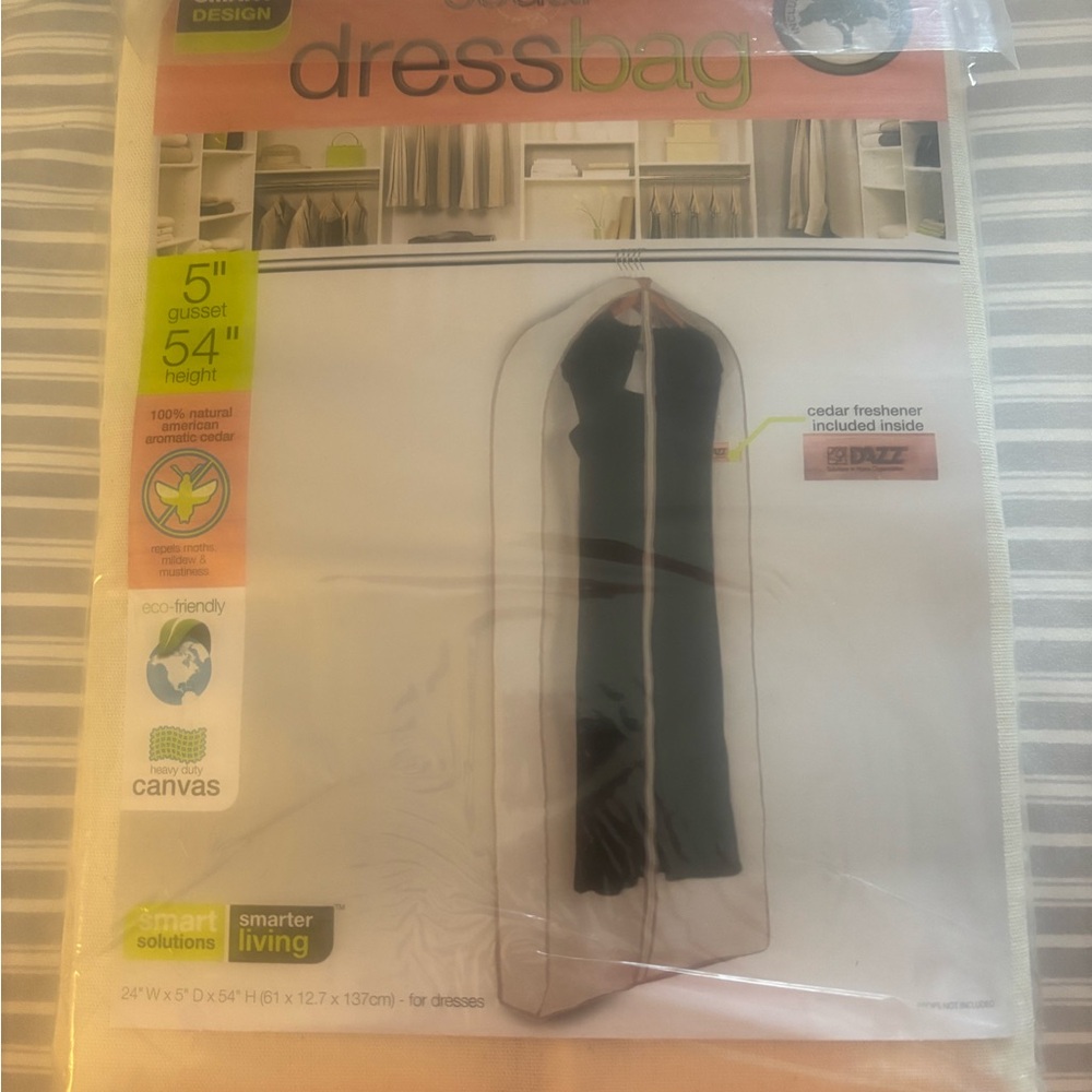 NEW! Cedar Dress Bag Heavy Duty Canvas protects from moths, mildew, mustiness